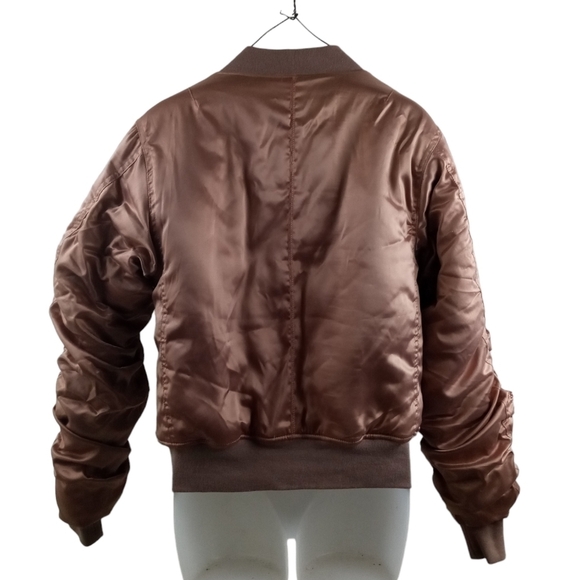 Civil Regime Mauve Polyester Zip Up Bomber Jacket MA-1 XS - Picture 2 of 6